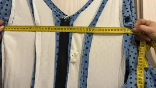 Traje Flamenca Lunares Azul Crespón