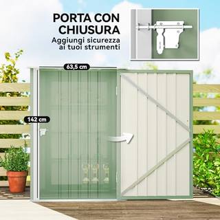 Casetta da Giardino 0.92m² in Acciaio Zincato, Cap