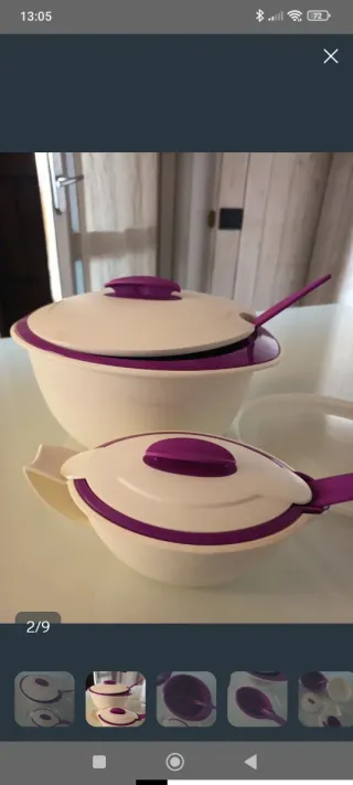 Set Ciotole Termiche Tupperware Viola/Bianco