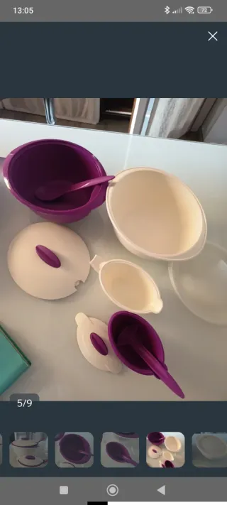 Set Ciotole Termiche Tupperware Viola/Bianco