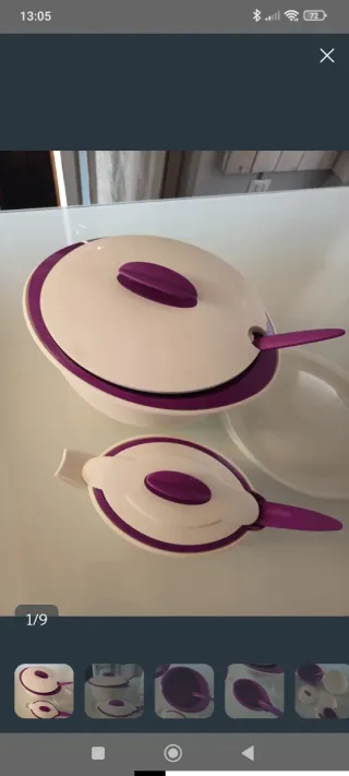 Set Ciotole Termiche Tupperware Viola/Bianco