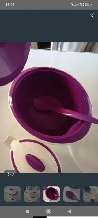 Set Ciotole Termiche Tupperware Viola/Bianco