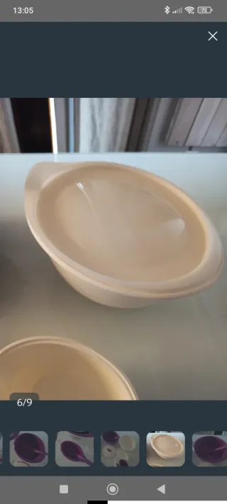 Set Ciotole Termiche Tupperware Viola/Bianco