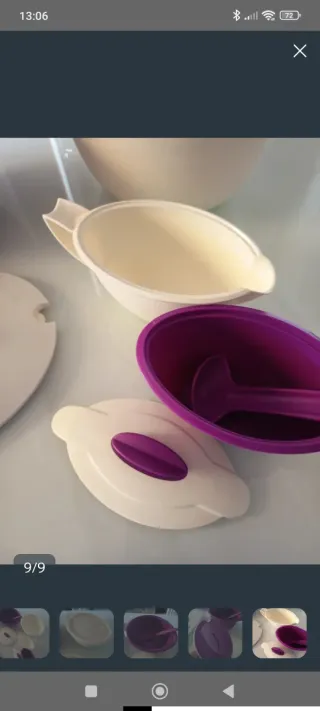 Set Ciotole Termiche Tupperware Viola/Bianco