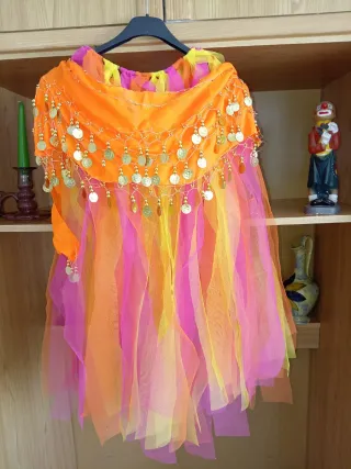 Disfraz Tutú Tribal Naranja y Rosa