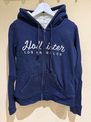 Sudadera Hollister Azul con Cremallera