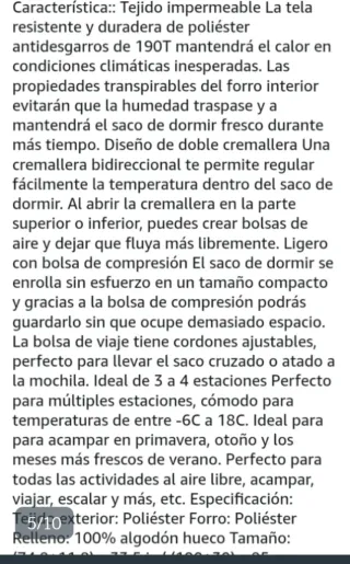 Saco de dormir azul acolchado, ultraligero