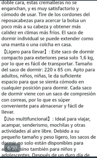 Saco de dormir azul acolchado, ultraligero