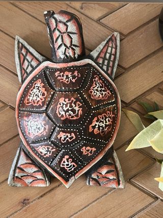 Estátua Tartaruga Madeira Bali Artesanato