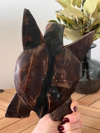 Estátua Tartaruga Madeira Bali Artesanato