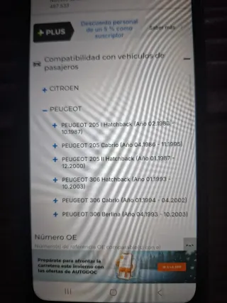 Zapatas freno Citroen/Peugeot