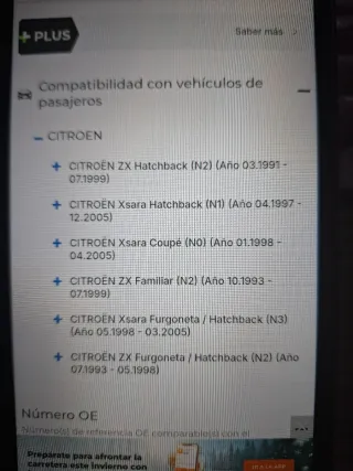 Zapatas freno Citroen/Peugeot