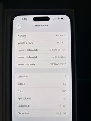 iPhone 16 Plus 128GB Azul