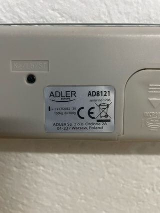 Báscula Digital. Adler