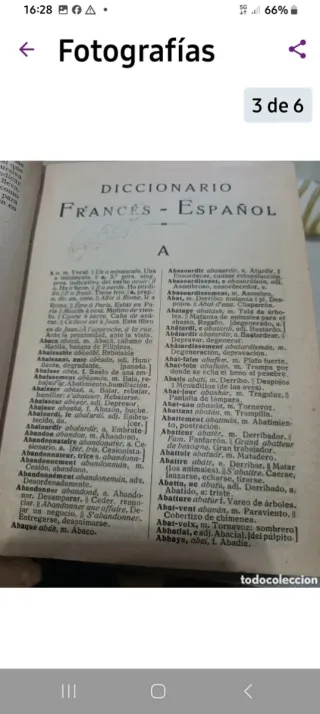 ANTIGUO DICCIONARIO FRANCES-ESPAÑOL AÑO 1942