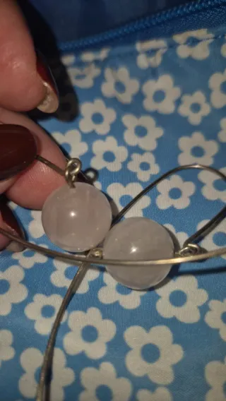 Pendientes Plata y Cuarzo Rosa