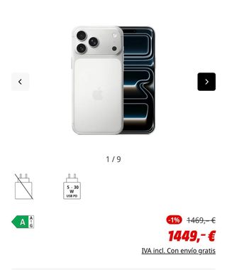 Apple iPhone 17 Pro Max, Plata, 256 G