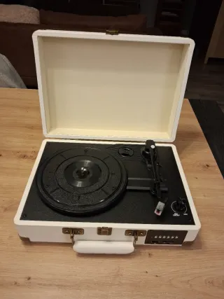 Tocadiscos Maletín Blanco y Negro nuevo