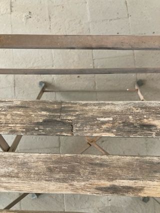 2 Sillas Plegables Exterior Madera y Forja