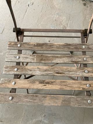 2 Sillas Plegables Exterior Madera y Forja