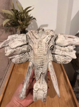 Escultura Elefante Madeira Bali Artesanal