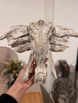 Escultura Elefante Madeira Bali Artesanal