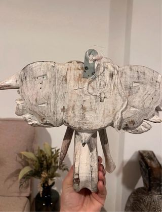 Escultura Elefante Madeira Bali Artesanal