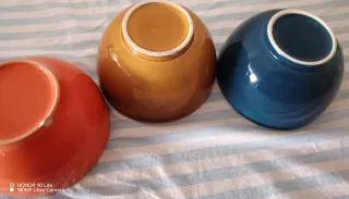 Set 3 Ciotole Ceramica Vintage Colorate