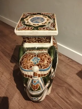 Mesa Elefante Cerámica Vintage