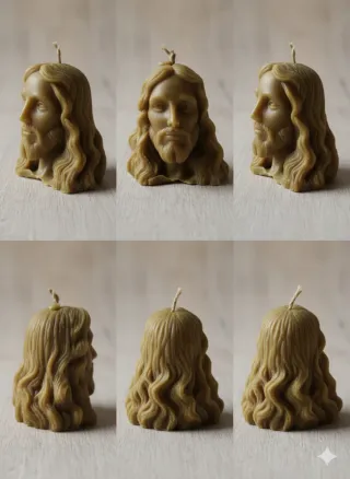 Vela Busto Cristo Cera Abeja Pura