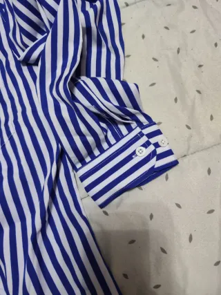 Camisa Rayas Azul y Blanca Mujer