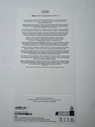 iPad 10ª Gen 64GB Wi-Fi Azul