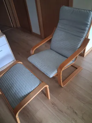 Sillón Poäng Ikea con reposapiés