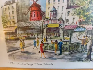 Collezione di 3 quadri Parigi acquerello