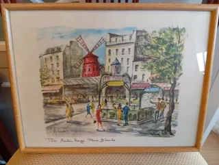 Collezione di 3 quadri Parigi acquerello