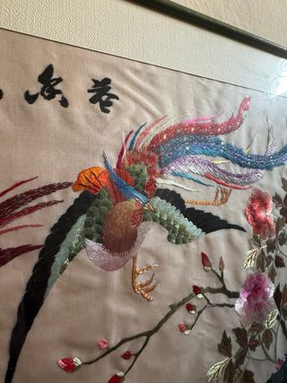 Quadro cinese originale ricamato a mano