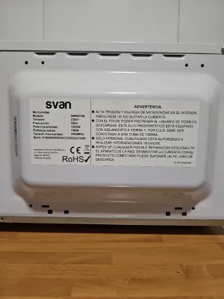 Microondas SVAN 20L 700W Blanco
