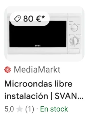Microondas SVAN 20L 700W Blanco