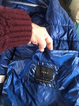 Chaqueta acolchada azul mujer