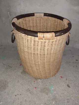 Cesto usado de estilo rústico,36x34cm ver fotos