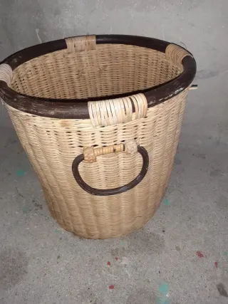 Cesto usado de estilo rústico,36x34cm ver fotos