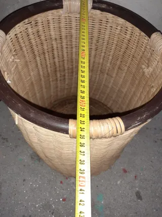 Cesto usado de estilo rústico,36x34cm ver fotos