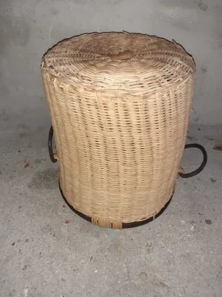 Cesto usado de estilo rústico,36x34cm ver fotos