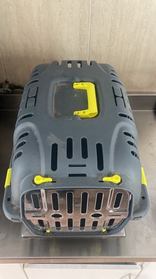 Transportín Gatos Gris y Amarillo