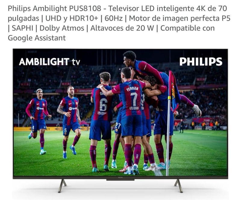 TV Philips 70PUS7906/12 LED Android 70 Ambilight afbeelding 4