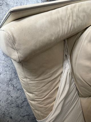 Sofá de 2 plazas beige/blanco