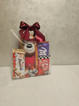 Bolsita regalo peluche y chocolates