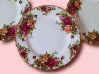 4 Platos Postre Royal Albert Old Country Roses