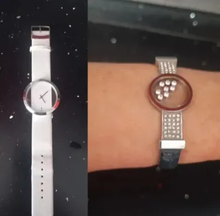 Lote Reloj y Pulsera con piedras brillantes