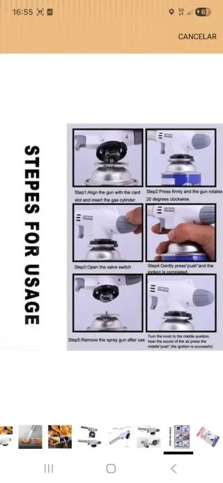 Pistola de soplete de cocina